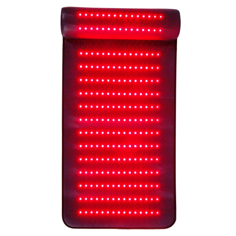 CALMORA Infrared Red Light Therapy, Red Light Therapy Mat with Neck Support, 660nm&850nm NIR Deep Wavelength Blanket Pad for Back Belly Knee Shoulder HIPS Body Pain Relief