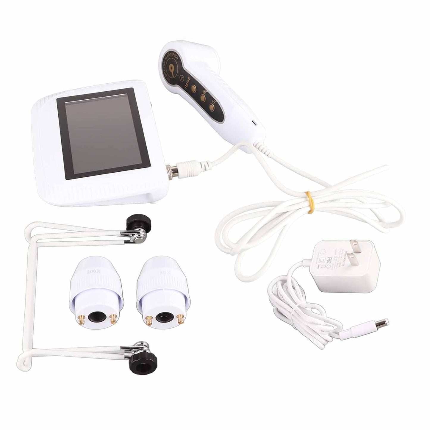 CALMORA Skin Hair Analyser,5 in 50X/200xLens LCD Digital Microscope Rechargeable Portable Scalp Detector Scanner Professional Scalp Hair Follicle Oil Magnifying Detector Skin Pigm