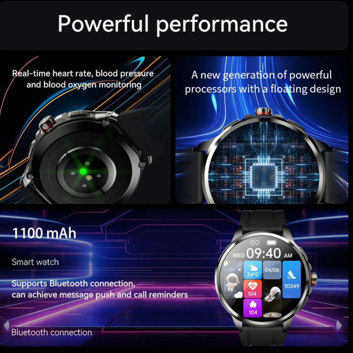 CALMORA H99 4G LTE Android Smartwatch, GPS WiFi Smart Watch with SIM Card Slot, HD Camera, Heart Rate Monitor, Fitness Tracker, Social Media Apps Support, Black