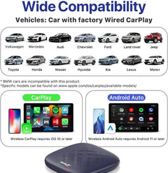 CarlinKit Android 13.0 CarPlay Ai Box Ultra, 8GB+128GB, Snapdragon QCM 6125, 33% Performance Increase, Support Wireless CarPlay/Android Auto, Built-in Google Play Store