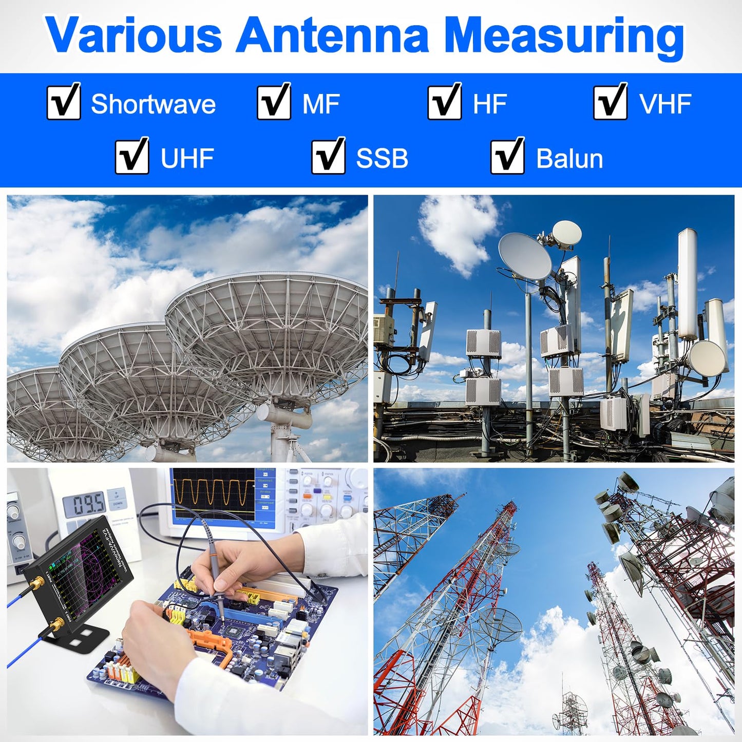 Calmora NanoVNA-F V2 Vector Network Analyzer, 4.3INCH 50kHz-3GHz HF VHF UHF VNA Antenna Analyzer with 5000mAh Battery & Aluminum Metal Shell Measuring S Parameter, Voltage SWR, Smith Chart, Phase, Delay